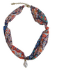 Fall Paisley Pearl Scarf Charm Necklace