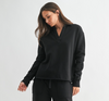 Black Malibu Vintage Henley Sweatshirt