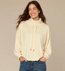 Democracy's French Vanilla Cowl Neck Waffle Knit Tunic