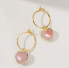 Conversation Heart Mini Hoop Earrings - Pink Opal