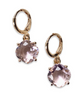 Pink Crystal Simple Earrings
