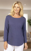 Navy Hi-Lo Cotton Slub Long Sleeve T-Shirt