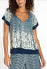 Liverpool's Flutter Sleeve Woven Tie Top