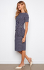 Stripe Gathered Tie Short Sleeve Dress