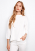 Charlie B's White Curved Hem Crew Neck Sweater