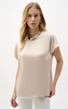 Joseph Ribkoff's Moonstone Satin And Silky Knit Straight Top