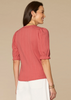 Solid Mandarin Collar Elbow Sleeve T-Shirt