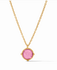Honeybee Solitaire Necklace - Iridescent Tourmaline Pink