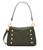 Green Twin Crest Pebble with Gold Bryant Medium Handbag