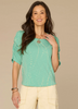 Scattered Dot Ruched Sleeve T-Shirt