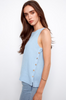 Crisp Linen Button Tank