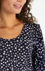 Ruffle Scoop Neck Flower T-Shirt