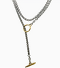 Mixed Metal Lariat Wrap Necklace