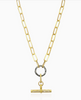 Mixed Metal Belle Pave' Toggle Necklace