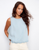 Scallop Hem Chambray Tank