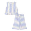 Blue Stripes - Organic Ruffle Top & Pants Set