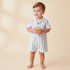 Blue Stripes - Organic Collared Romper
