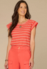 Stripe Cap Sleeve T-Shirt
