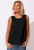 Black Cotton Slub Tank