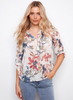 Floral Henley Cotton Gauze Top