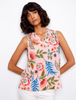Floral Ruffle Collar Tank