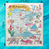 Minnesota Map Swedish Dishcloth Loons Lakes and Love
