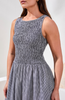 Black Ruched Gingham Dress