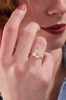 Silver Floral Parijatak Ring