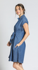 Button Front Tie Shirt Dress