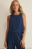 Sloane Jersey Denim Muscle Tank