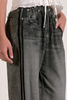 Elastic Waist Faux Denim Track Pant