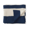 Blue and Cream Striped Throw Blanket