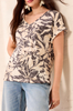 Tribal's Ecru Cap Sleeve 2 Way Wear T-Shirt
