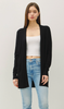 Black Midi Pocket Open Cardigan