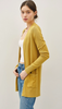 Goldenrod Midi Pocket Open Cardigan