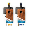 The Beach Epoxy Resin Mahogany Tabletop Cornhole Game