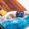 The Beach Epoxy Resin Mahogany Tabletop Cornhole Game