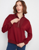 Merlot 3/4 Zip Scuba Knit Sweatshirt
