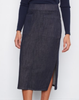 Mid length Charlie B Patch Pocket Dark Denim Skirt