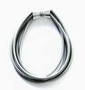 Piano Wire Five Strand Bracelet - Silver/Slate