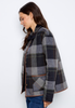 Navy Reversible Plaid Button Jacket