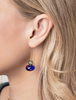Scout's Teal and Dark Blue Glass Stacked Threader Earrings