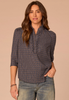 Democracy's Plaid Ruffle Placket Top