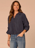 Bubble Hem Button Down Top