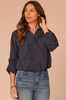 Bubble Hem Button Down Top