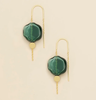 Teal Glass Threader Earrings