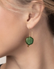 Teal Glass Threader Earrings