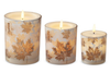 Large Frosted Leaf Glass LED Candle