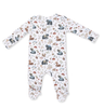 Southern Woodland Animals Green 2 Way Zipper Footie