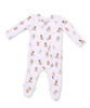 Besties Dogs Pink Ruffle 2 Way Zipper Footie